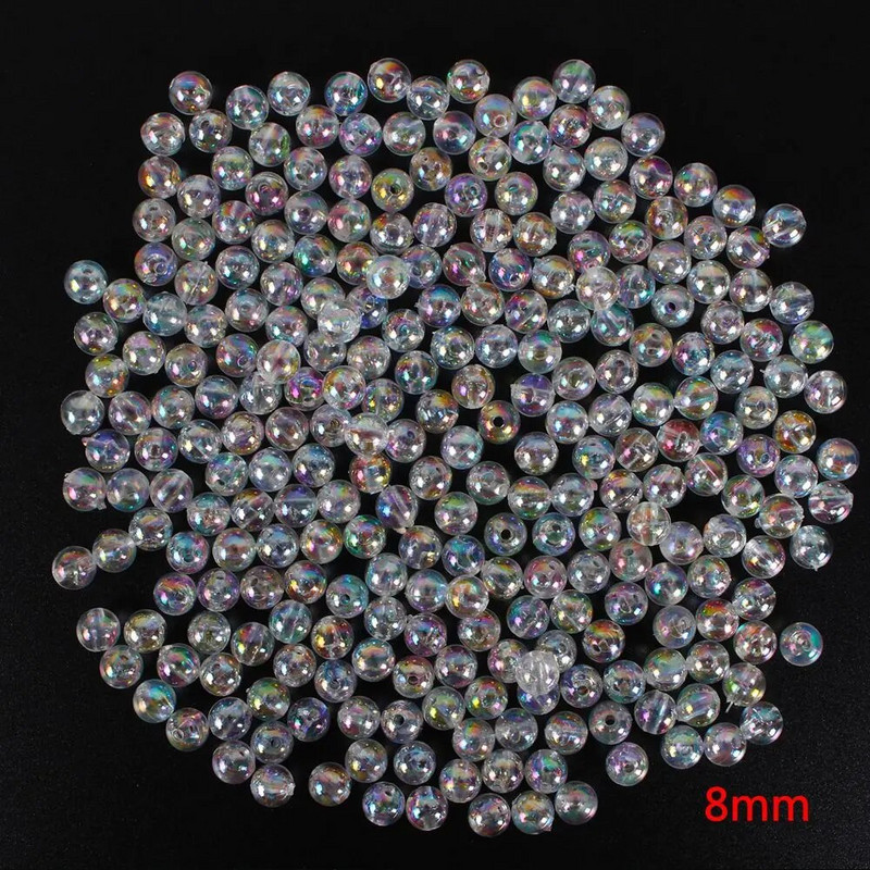 Aurora prozirne okrugle mjehuraste perle ljupke višebojne akrilne perle s rupama Sanjiva narukvica Naušnice Ogrlica Materijali