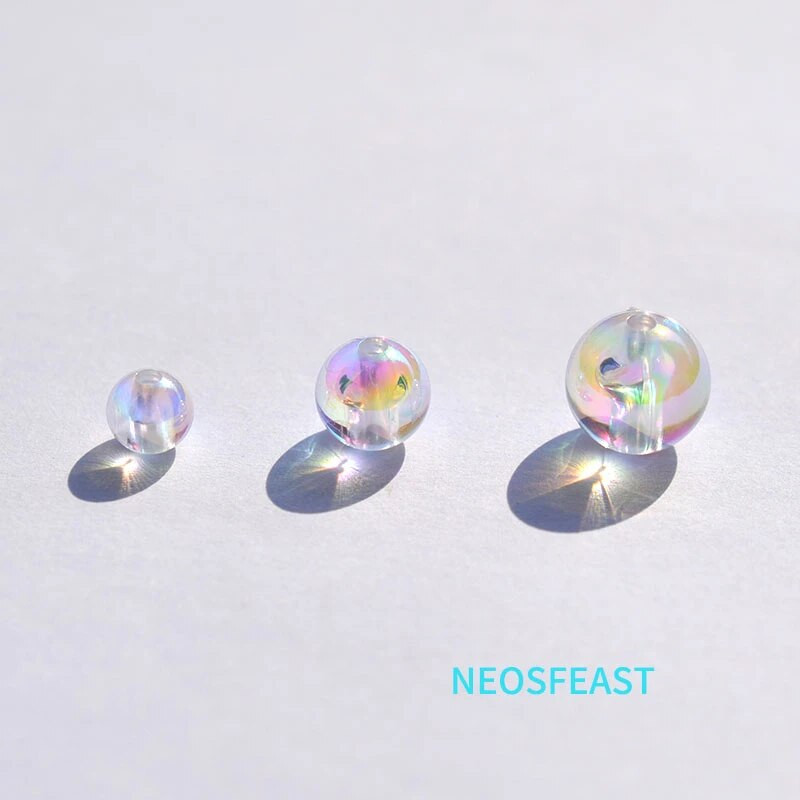 Πολύχρωμες διαφανείς στρογγυλές ακρυλικές χάντρες 6/8/10mm Loose Beads Spacer Bracelet Making Department Αξεσουάρ κοσμημάτων DIY