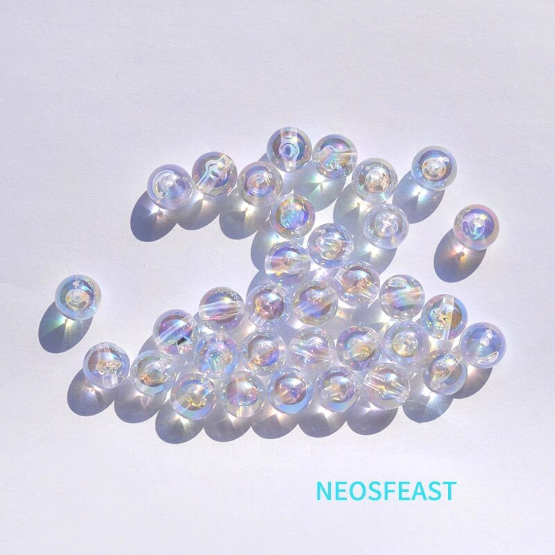 Πολύχρωμες διαφανείς στρογγυλές ακρυλικές χάντρες 6/8/10mm Loose Beads Spacer Bracelet Making Department Αξεσουάρ κοσμημάτων DIY