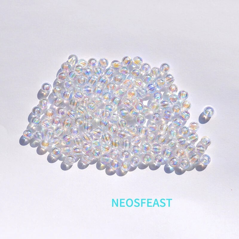 Πολύχρωμες διαφανείς στρογγυλές ακρυλικές χάντρες 6/8/10mm Loose Beads Spacer Bracelet Making Department Αξεσουάρ κοσμημάτων DIY