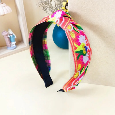 Skaista Boho izšūšanas lentes galvas saite Bohēmiska etniskā stila matu stīpa sievietēm, meiteņu iepirkšanās ballītes galvas apģērbi