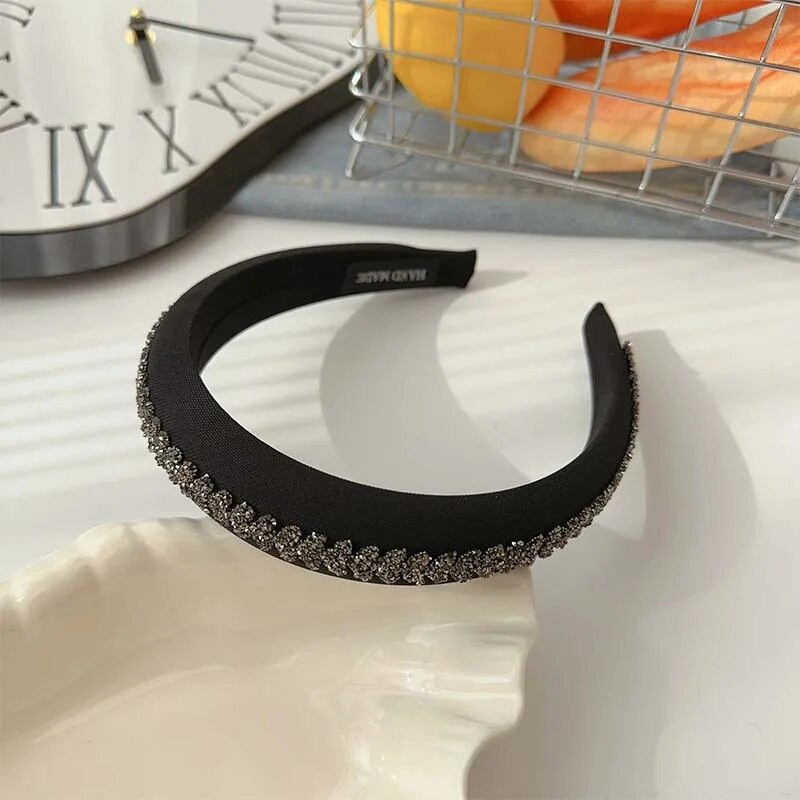 Rhinestone ķēdes galvas saite sievietēm Jauni matu aksesuāri Modes Bieza matu lente Masīva sieviešu āra matu rotājuma galvas lente