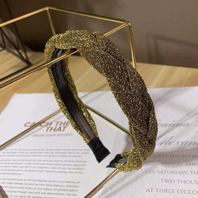 Νέες γυναικείες λωρίδες σταυρού κόμπων πλεξούδα Twist κεφαλόδεσμος για ενήλικες Άνοιξη φθινόπωρο γυαλιστερό χρώμα Αξεσουάρ για μαλλιά τουρμπάνι