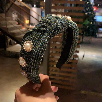 Νέες γυναικείες λωρίδες σταυρού κόμπων πλεξούδα Twist κεφαλόδεσμος για ενήλικες Άνοιξη φθινόπωρο γυαλιστερό χρώμα Αξεσουάρ για μαλλιά τουρμπάνι