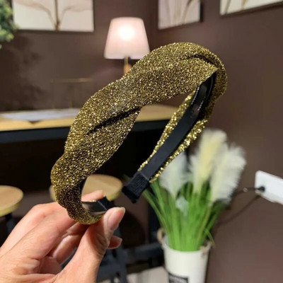 Νέες γυναικείες λωρίδες σταυρού κόμπων πλεξούδα Twist κεφαλόδεσμος για ενήλικες Άνοιξη φθινόπωρο γυαλιστερό χρώμα Αξεσουάρ για μαλλιά τουρμπάνι