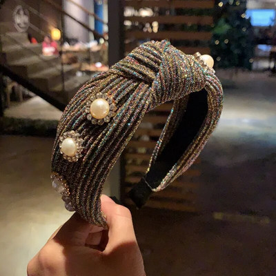 Νέες γυναικείες λωρίδες σταυρού κόμπων πλεξούδα Twist κεφαλόδεσμος για ενήλικες Άνοιξη φθινόπωρο γυαλιστερό χρώμα Αξεσουάρ για μαλλιά τουρμπάνι