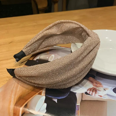 Νέες γυναικείες λωρίδες σταυρού κόμπων πλεξούδα Twist κεφαλόδεσμος για ενήλικες Άνοιξη φθινόπωρο γυαλιστερό χρώμα Αξεσουάρ για μαλλιά τουρμπάνι