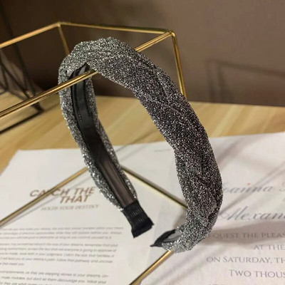 Νέες γυναικείες λωρίδες σταυρού κόμπων πλεξούδα Twist κεφαλόδεσμος για ενήλικες Άνοιξη φθινόπωρο γυαλιστερό χρώμα Αξεσουάρ για μαλλιά τουρμπάνι