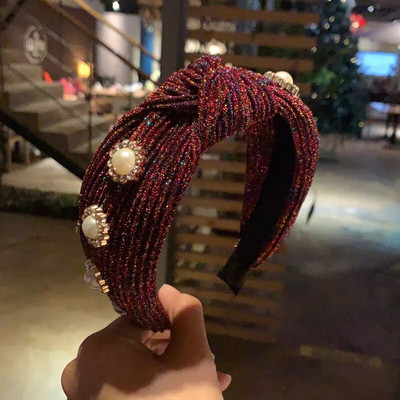 Νέες γυναικείες λωρίδες σταυρού κόμπων πλεξούδα Twist κεφαλόδεσμος για ενήλικες Άνοιξη φθινόπωρο γυαλιστερό χρώμα Αξεσουάρ για μαλλιά τουρμπάνι
