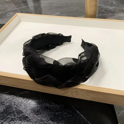 Νέες γυναικείες λωρίδες σταυρού κόμπων πλεξούδα Twist κεφαλόδεσμος για ενήλικες Άνοιξη φθινόπωρο γυαλιστερό χρώμα Αξεσουάρ για μαλλιά τουρμπάνι