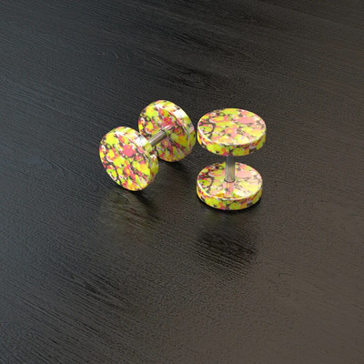 Nerūsējošais tērauds Vīrieši Sieviešu Kniedes Auskari Ausu caurduršanas Aizbāžņi Tuneļi Mākslīgais panks Stienis Ķermeņa Rotaslietas Viltus Pīrsings Oreja Mērinstrumenti