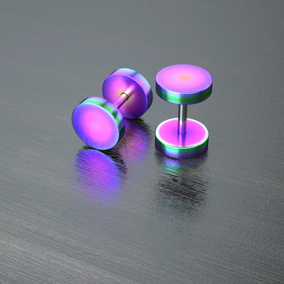 Nerūsējošais tērauds Vīrieši Sieviešu Kniedes Auskari Ausu caurduršanas Aizbāžņi Tuneļi Mākslīgais panks Stienis Ķermeņa Rotaslietas Viltus Pīrsings Oreja Mērinstrumenti