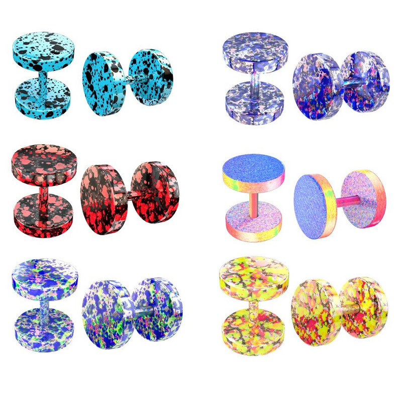 Nerūsējošais tērauds Vīrieši Sieviešu Kniedes Auskari Ausu caurduršanas Aizbāžņi Tuneļi Mākslīgais panks Stienis Ķermeņa Rotaslietas Viltus Pīrsings Oreja Mērinstrumenti