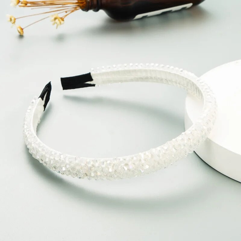Γυναικείες κοριτσίστικες κρυστάλλινες χάντρες πλεκτές χειροποίητες κεφαλόδεσμοι αξεσουάρ μαλλιών για ενήλικες