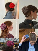 Peri'Box French Vintage Rose Ukosnica Ženska napredna temperamentna Ukosnica unatrag Shark Pokrivalo za glavu Slatki personalizirani dodatak