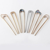 Μόδα αξεσουάρ μαλλιών Μεταλλικό ραβδί μαλλιών σε σχήμα U για γυναίκες Ασημένιο χρυσό χρώμα Κομψή φουρκέτα με σμάλτο κοχύλι Γυναικεία καλύμματα κεφαλής Δώρα