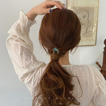 Модни аксесоари за коса Метална U-образна пръчка за коса за жени Сребристо-златист цвят Елегантна черупка Емайлирана фибичка Дамски шапки Подаръци