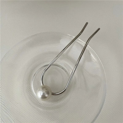 Μόδα αξεσουάρ μαλλιών Μεταλλικό ραβδί μαλλιών σε σχήμα U για γυναίκες Ασημένιο χρυσό χρώμα Κομψή φουρκέτα με σμάλτο κοχύλι Γυναικεία καλύμματα κεφαλής Δώρα