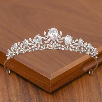 Νυφική Tiara Hair Crown Αξεσουάρ για τα μαλλιά Γυναίκα Ασημί Χρώμα Στέμμα για Νυφικά Στέφανα και Tiara Γυναικεία Αξεσουάρ Δώρο