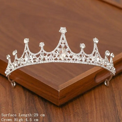 Kāzu tiāras matu kronis kāzu matu aksesuāri sievietēm sudraba krāsas kronis līgavu kroņiem un tiāras sieviešu aksesuāri, dāvana