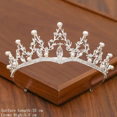 Kāzu tiāras matu kronis kāzu matu aksesuāri sievietēm sudraba krāsas kronis līgavu kroņiem un tiāras sieviešu aksesuāri, dāvana