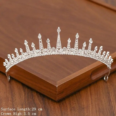 Kāzu tiāras matu kronis kāzu matu aksesuāri sievietēm sudraba krāsas kronis līgavu kroņiem un tiāras sieviešu aksesuāri, dāvana