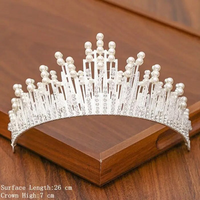 Kāzu tiāras matu kronis kāzu matu aksesuāri sievietēm sudraba krāsas kronis līgavu kroņiem un tiāras sieviešu aksesuāri, dāvana