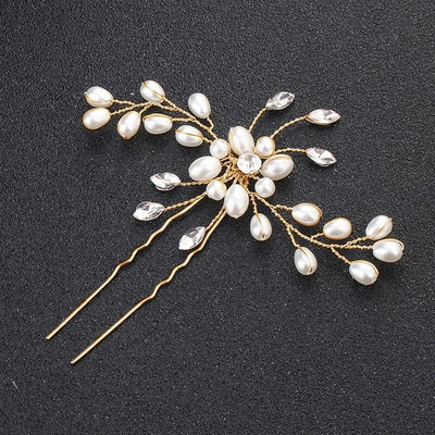 Pearl Crystal Vestuvių Plaukų Šukos Tiara Nuotakai Kalnų krištolas gėlių plaukų segtukai Vestuvių galvos papuošalai Papuošalai Plaukų papuošalai Priedai