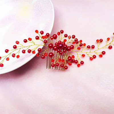 Pearl Crystal Vestuvių Plaukų Šukos Tiara Nuotakai Kalnų krištolas gėlių plaukų segtukai Vestuvių galvos papuošalai Papuošalai Plaukų papuošalai Priedai