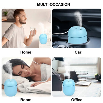 USB мини овлажнител за въздух, дифузор за ароматни етерични масла за домашен автомобил, ултразвуков дифузер за заглушаване на мъглата с LED цветна лампа