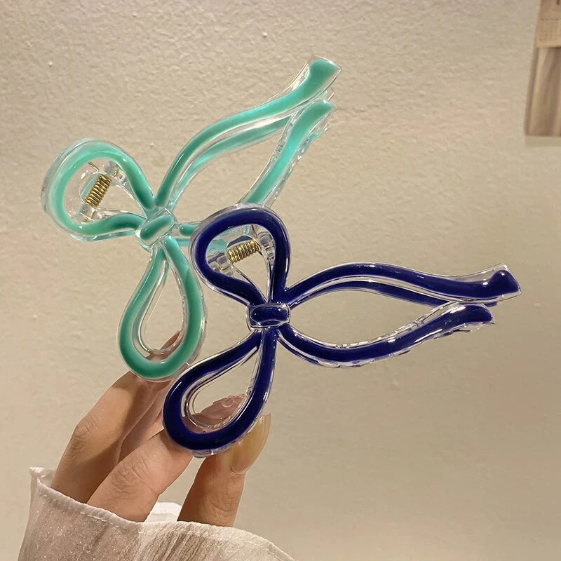 Šķēres formas matu spīles, sieviešu haizivju želejas caurspīdīgas matu sprādzes meitenēm