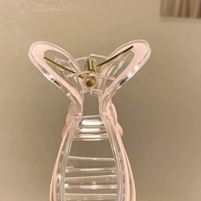 Šķēres formas matu spīles, sieviešu haizivju želejas caurspīdīgas matu sprādzes meitenēm