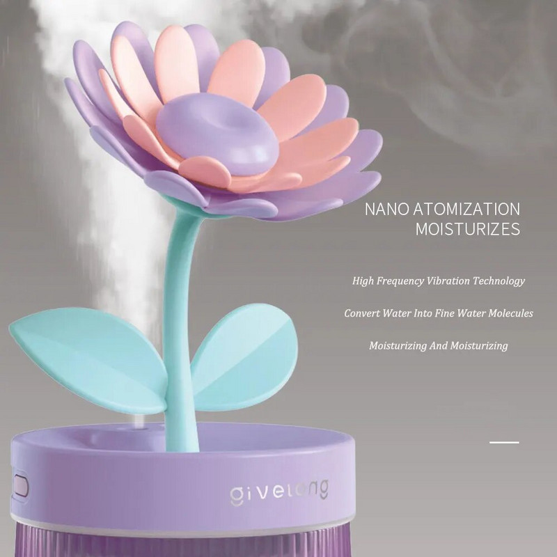 Cvjetni ovlaživač zraka Mali sprej za hidrataciju Tiha spavaća soba za stolno računalo Prijenosni automobil USB Aromaterapijski ovlaživači Difuzor