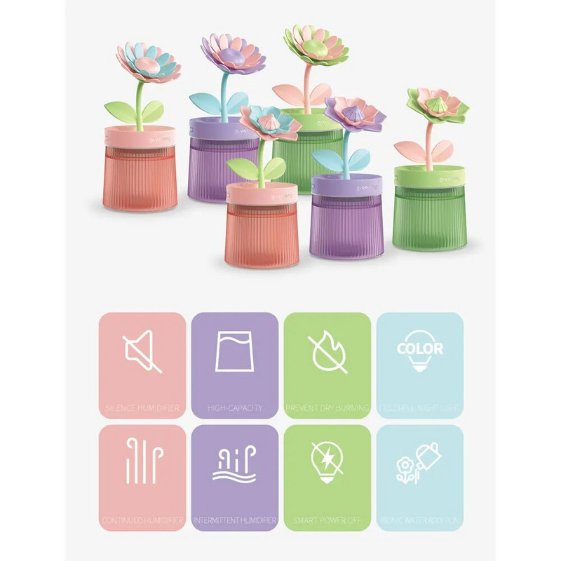 Cvjetni ovlaživač zraka Mali sprej za hidrataciju Tiha spavaća soba za stolno računalo Prijenosni automobil USB Aromaterapijski ovlaživači Difuzor