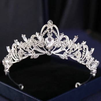 Ασημί Χρώμα Crysta Crowns and Tiaras Baroque Vintage Crown Tiara για Γυναικείες Διαδηλώσεις Νύφης Διαδήμων Γάμου Αξεσουάρ μαλλιών