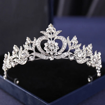 Ασημί Χρώμα Crysta Crowns and Tiaras Baroque Vintage Crown Tiara για Γυναικείες Διαδηλώσεις Νύφης Διαδήμων Γάμου Αξεσουάρ μαλλιών