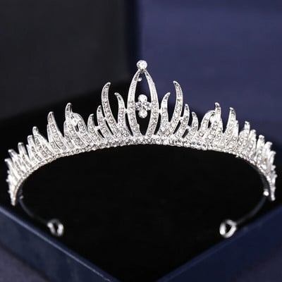 Ασημί Χρώμα Crysta Crowns and Tiaras Baroque Vintage Crown Tiara για Γυναικείες Διαδηλώσεις Νύφης Διαδήμων Γάμου Αξεσουάρ μαλλιών