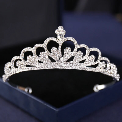 Ασημί Χρώμα Crysta Crowns and Tiaras Baroque Vintage Crown Tiara για Γυναικείες Διαδηλώσεις Νύφης Διαδήμων Γάμου Αξεσουάρ μαλλιών