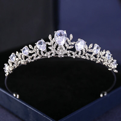 Ασημί Χρώμα Crysta Crowns and Tiaras Baroque Vintage Crown Tiara για Γυναικείες Διαδηλώσεις Νύφης Διαδήμων Γάμου Αξεσουάρ μαλλιών