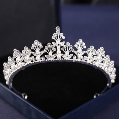 Ασημί Χρώμα Crysta Crowns and Tiaras Baroque Vintage Crown Tiara για Γυναικείες Διαδηλώσεις Νύφης Διαδήμων Γάμου Αξεσουάρ μαλλιών