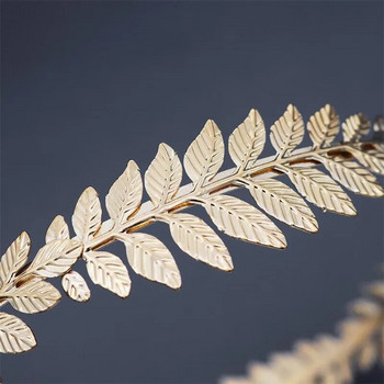 Στρογγυλή ζώνη μαλλιών μπαρόκ Vintage Χρυσά φύλλα ελιάς Tiaras Crown Νυφική κεφαλή γάμου Νύφες Αξεσουάρ κοσμημάτων μαλλιών