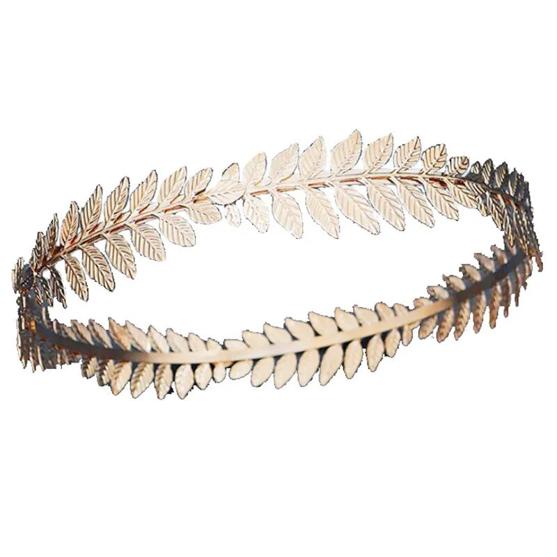 Apaļa matu lente Baroka vintage zelta olīvu lapas Tiaras kronis līgavas kāzu galvassegas Līgavas matu rotaslietas aksesuāri