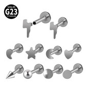 1PC ASTM F136 Star Moon Heart Labret iekšēji 0,9 mm vītne lūpu spirāle skrimšļa auss daivas pīrsings rotaslietas 16G