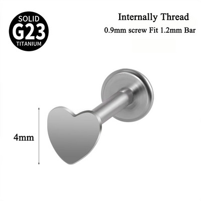 1PC ASTM F136 Star Moon Heart Labret iekšēji 0,9 mm vītne lūpu spirāle skrimšļa auss daivas pīrsings rotaslietas 16G