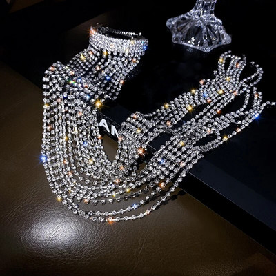 FYUAN Shine pilnas Kalnų krištolas plaukų segtukai moterims Bijoux Long Kutas Crystal Plaukų Priedai Vestuvių Banketų Papuošalai