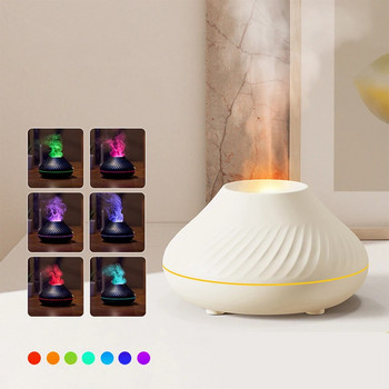Аромадифузор с вулканичен пламък Лампа за етерично масло Използвайте електрически овлажнител за въздух Уред за охлаждане на мъгла с LED нощна лампа за дома