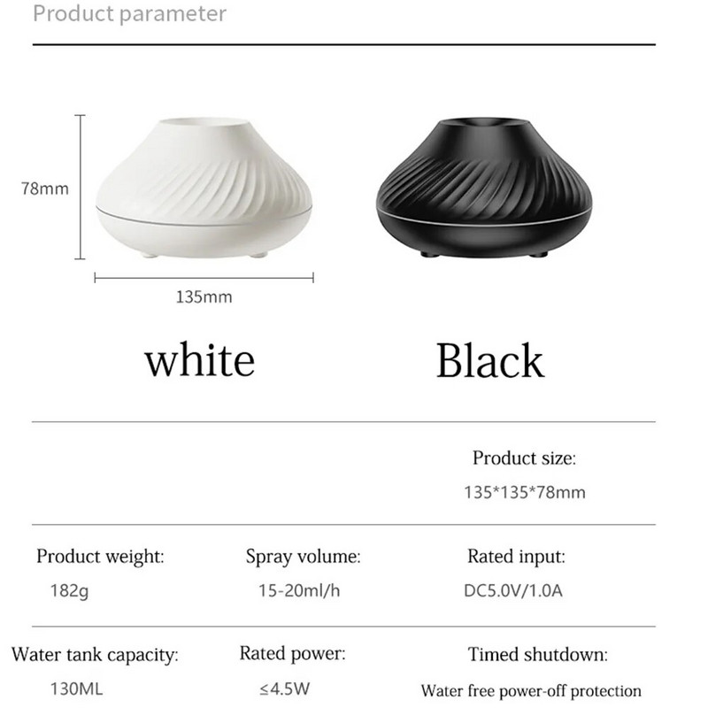 Λαμπτήρας αιθέριου ελαίου διαχύτης αρώματος ηφαιστειακής φλόγας Χρησιμοποιήστε ηλεκτρικό υγραντήρα αέρα Cool Mist Maker με νυχτερινό φως LED για το σπίτι