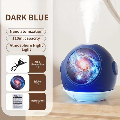 Φορητός υγραντήρας αυτοκόλλητου Astronaut με διαχύτη φωτός και αρώματος LED - Τροφοδοσία USB για καθαρό και ενυδατωμένο αέρα