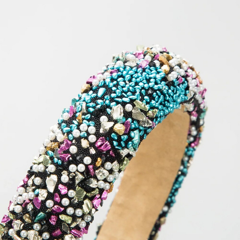 Modna nova plava traka za glavu Južna Koreja High Sense biserni dodaci za kosu od prirodnog kamena Visoka spužvasta traka za glavu na glavi 519