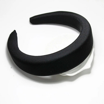 Lystrfac Solid Color Milk Shreds Подплатена лента за коса за жени Модна ретро гъба лента за глава Хапка за коса Женски аксесоари за коса